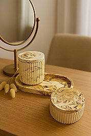 Dekoratif organizer seti banyo seti