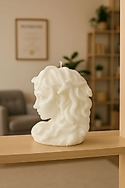 Medusa Figürlü Mum Yılanların Kraliçesi Dekoratif Kokulu Mum