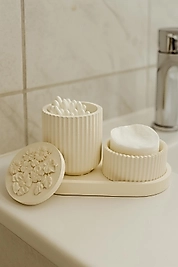 Beyaz Organizer Banyo Seti