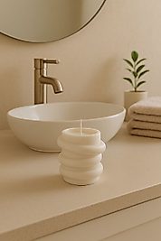 Dalga Desenli Bardak Mum Dekoratif Obje