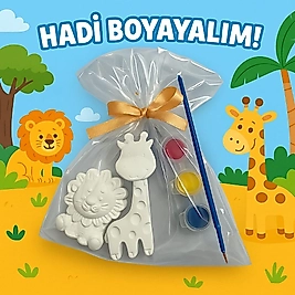 Taş boyama seti Aslan ve Zürafa