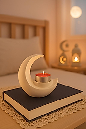 Hilal Ay mumluk ramazan ev dekorasyonu tealight mum uyumlu