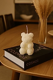 Gül Desenli Ayıcık Mum Kokulu Dekoratif Obje