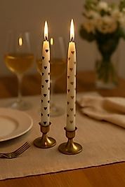 Kalp desenli şamdan mum