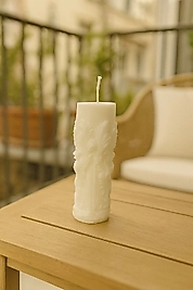 Antik oyma desen sütun mum Dekoratif  mum Tabak görsel amaçlıdır