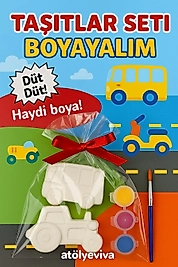 Taş boyama seti Taşıtlar serisi otobüs traktör